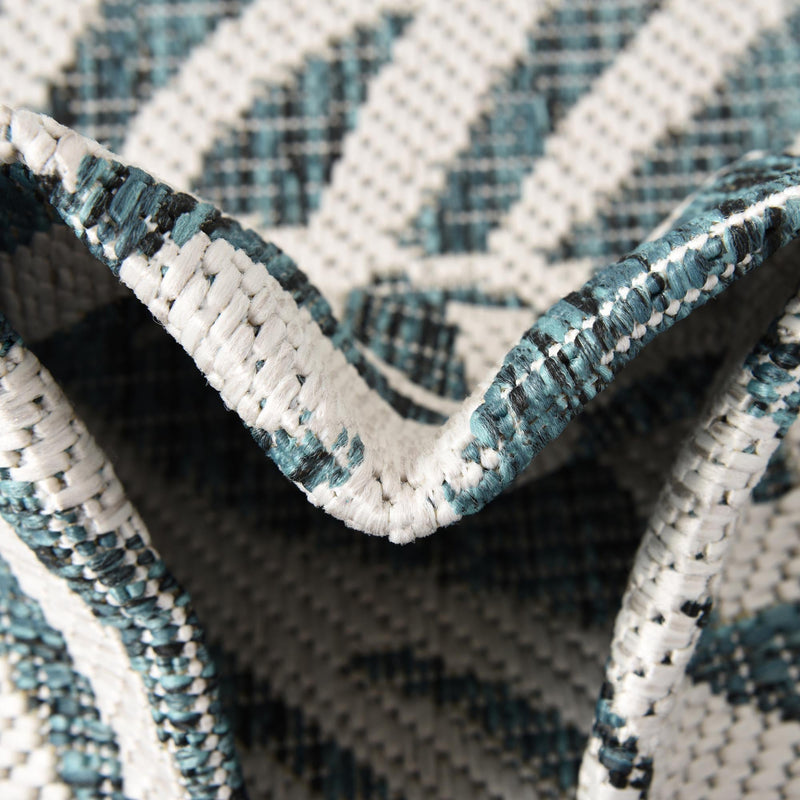 Seaside Blooms Collection Area Rug - Verdure (Teal) Rectangle Teal  lifestyle 11