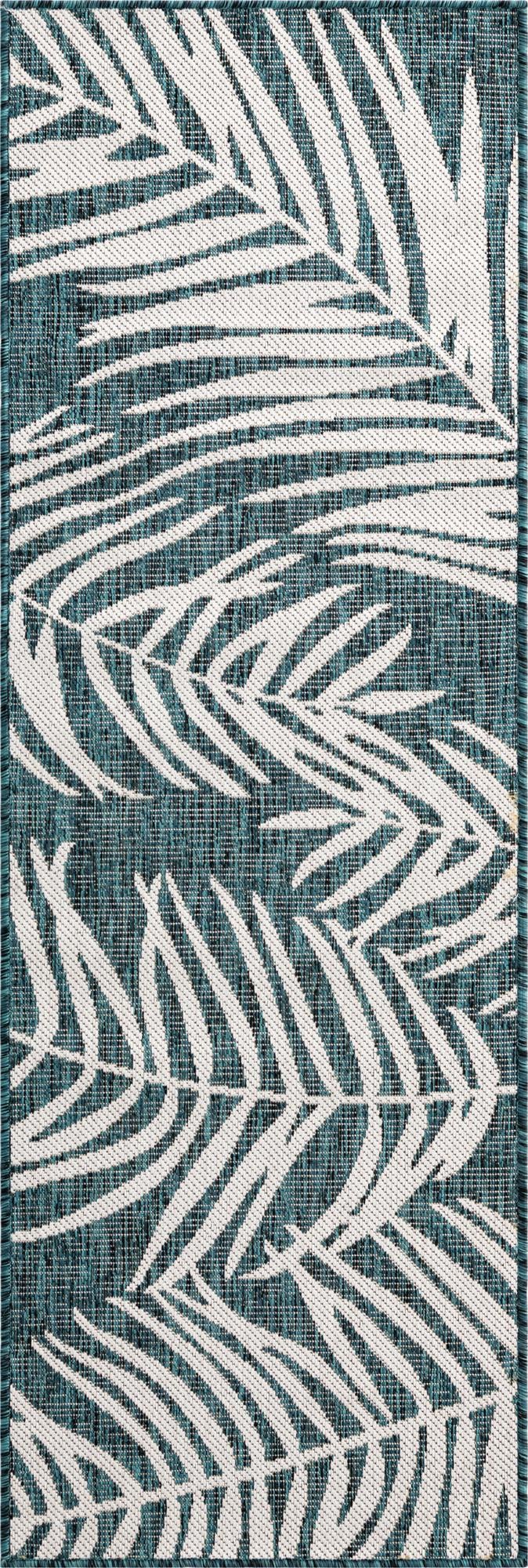 Garden Terrace Escape Collection Area Rug - Verdure (Teal) Runner Teal Main