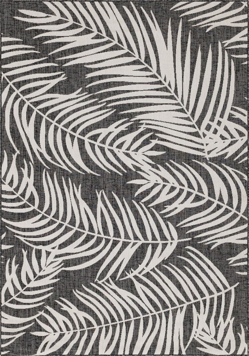 Seaside Blooms Collection Area Rug - Verdure (Charcoal) Rectangle Charcoal Gray  lifestyle 2