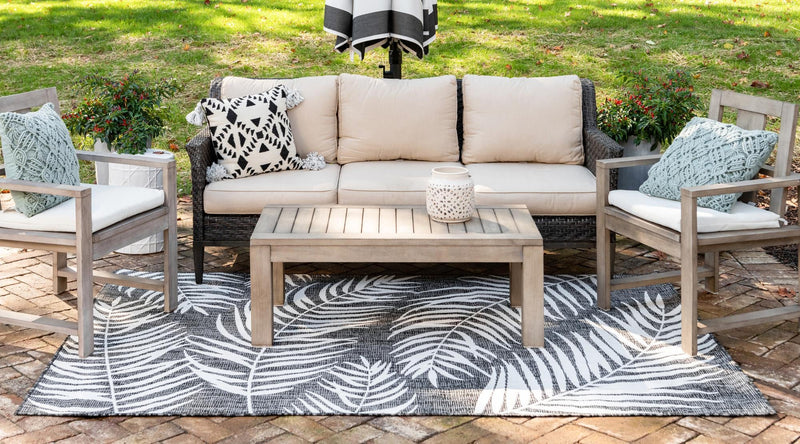 Garden Terrace Escape Collection Area Rug - Verdure (Charcoal) Rectangle Charcoal  lifestyle 3