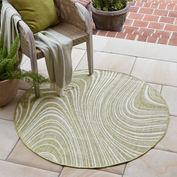Urban Terrace Collection Area Rug - Soho Round Green  lifestyle 119