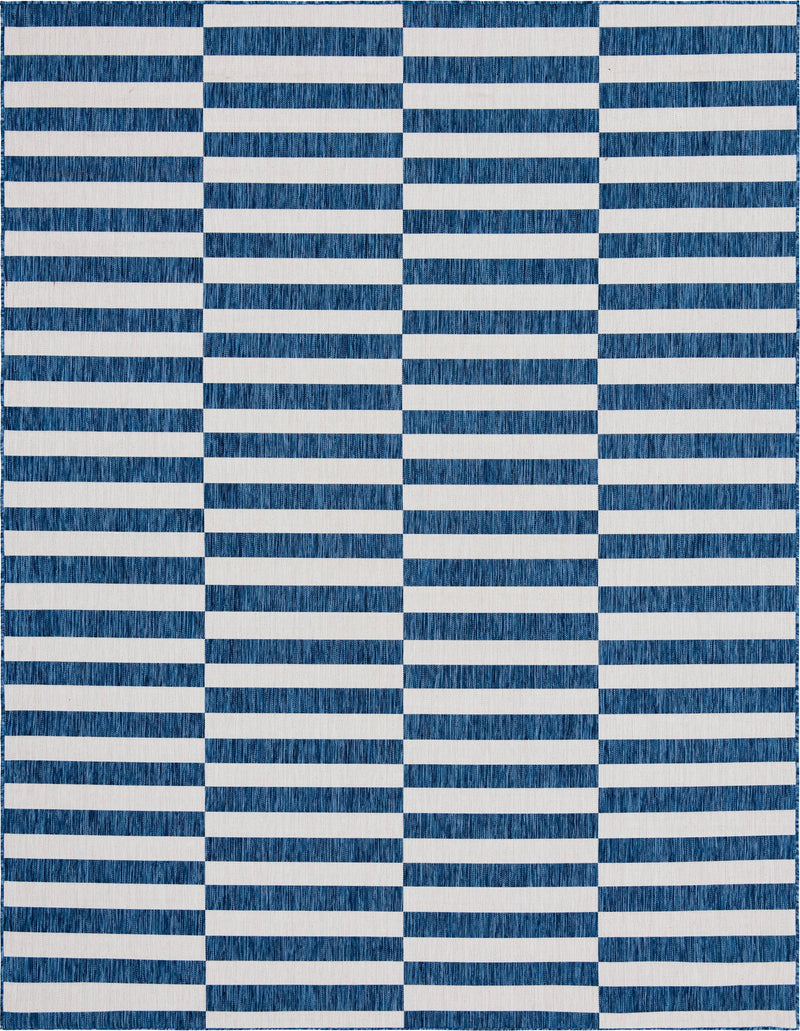 Patio Stripe Harmony Collection Area Rug - Cabana (Blue) Rectangle Blue Main