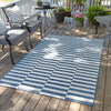 Patio Stripe Harmony Collection Area Rug - Cabana (Blue) Rectangle Blue  lifestyle 0