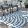 Patio Stripe Harmony Collection Area Rug - Cabana (Blue) Rectangle Blue  lifestyle 2