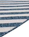 Patio Stripe Harmony Collection Area Rug - Cabana (Blue) Round Blue  lifestyle 9