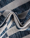 Patio Stripe Harmony Collection Area Rug - Cabana (Blue) Round Blue  lifestyle 12
