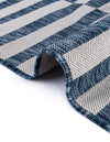 Patio Stripe Harmony Collection Area Rug - Cabana (Blue) Round Blue  lifestyle 17