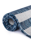 Patio Stripe Harmony Collection Area Rug - Cabana (Blue) Round Blue  lifestyle 20