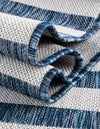 Patio Stripe Harmony Collection Area Rug - Cabana (Blue) Round Blue  lifestyle 21