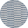 Patio Stripe Harmony Collection Area Rug - Cabana (Blue) Round Blue Main