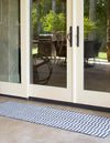 Patio Stripe Harmony Collection Area Rug - Cabana (Blue) Runner Blue  lifestyle 3