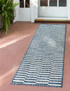 Patio Stripe Harmony Collection Area Rug - Cabana (Blue) Runner Blue  lifestyle 5