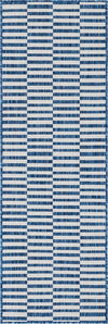 Patio Stripe Harmony Collection Area Rug - Cabana (Blue) Runner Blue Main