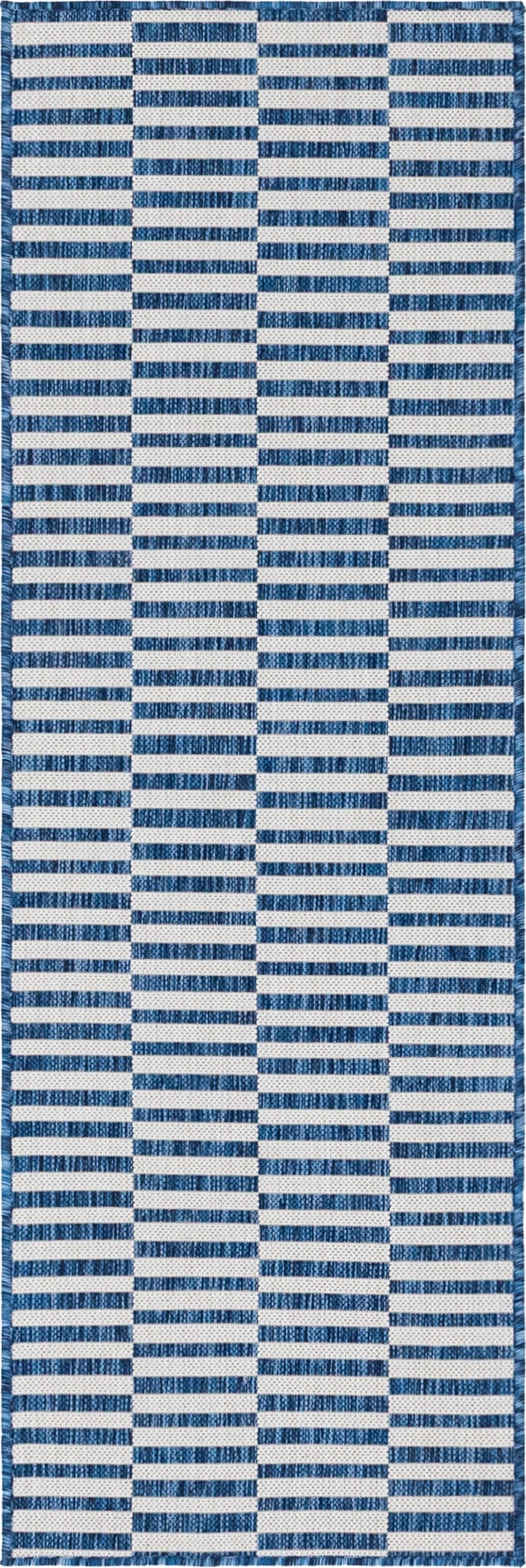 Patio Stripe Harmony Collection Area Rug - Cabana (Blue) Runner Blue Main