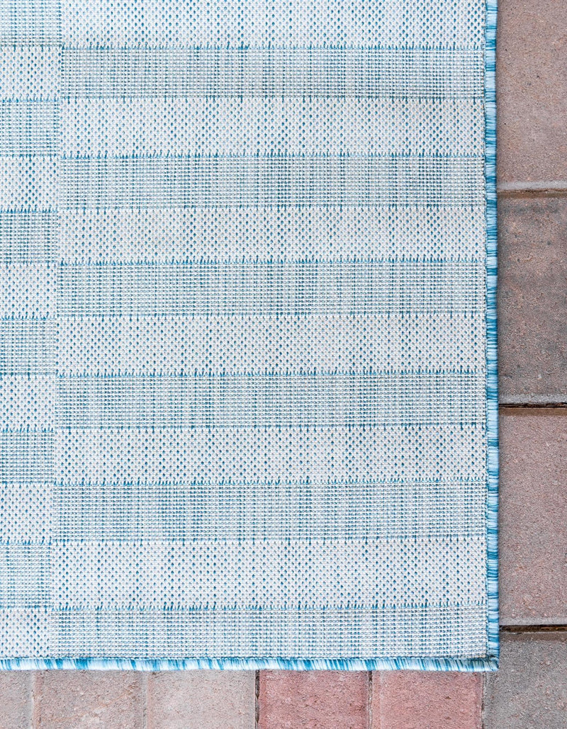Seaside Stripes Collection Area Rug - Cabana (Light Aqua) Rectangle Light Aqua  lifestyle 14