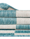 Seaside Stripes Collection Area Rug - Cabana (Light Aqua) Rectangle Light Aqua  lifestyle 22