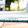Patio Stripe Harmony Collection Area Rug - Cabana (Light Aqua) Round Light Aqua  lifestyle 7