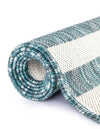 Patio Stripe Harmony Collection Area Rug - Cabana (Light Aqua) Round Light Aqua  lifestyle 25