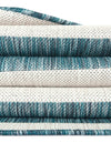Patio Stripe Harmony Collection Area Rug - Cabana (Light Aqua) Round Light Aqua  lifestyle 27