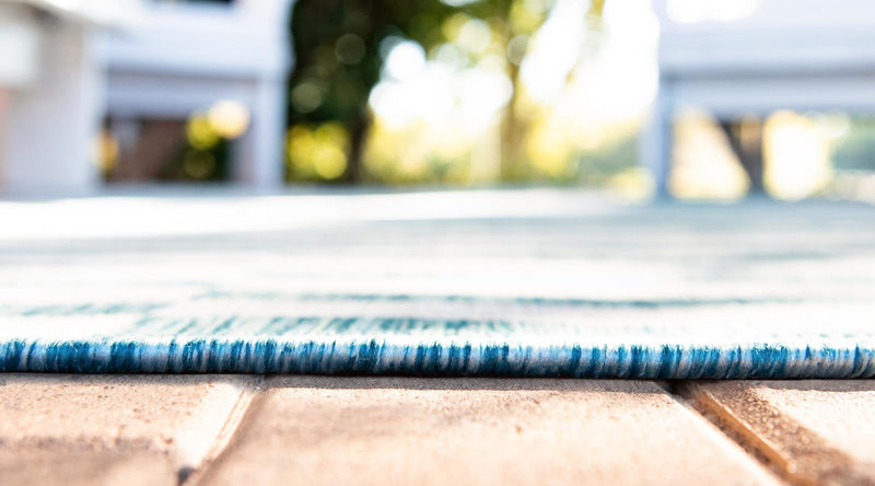 Patio Stripe Harmony Collection Area Rug - Cabana (Light Aqua) Runner Light Aqua  lifestyle 7