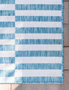 Patio Stripe Harmony Collection Area Rug - Cabana (Light Aqua) Runner Light Aqua  lifestyle 10