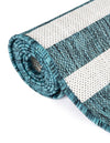 Seaside Stripes Collection Area Rug - Cabana (Teal) Rectangle Teal  lifestyle 7