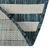 Patio Stripe Harmony Collection Area Rug - Cabana (Teal) Round Teal  lifestyle 9