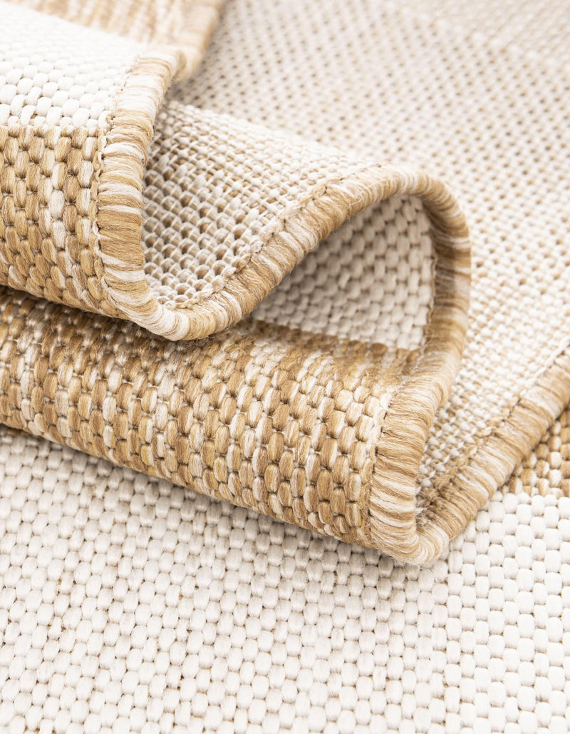 Seaside Stripes Collection Area Rug - Cabana (Taupe) Rectangle Taupe  lifestyle 49