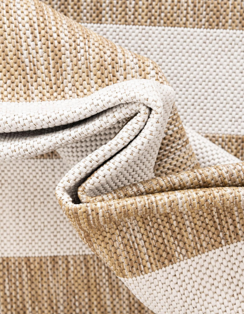 Seaside Stripes Collection Area Rug - Cabana (Taupe) Rectangle Taupe  lifestyle 52