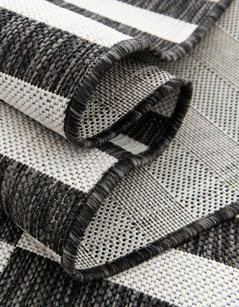 Seaside Stripes Collection Area Rug - Cabana (Charcoal) Hearth Charcoal  lifestyle 78
