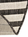Patio Stripe Harmony Collection Area Rug - Cabana (Charcoal) Round Charcoal  lifestyle 14