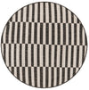 Patio Stripe Harmony Collection Area Rug - Cabana (Charcoal) Round Charcoal Main