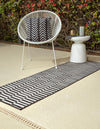 Patio Stripe Harmony Collection Area Rug - Cabana (Charcoal) Runner Charcoal  lifestyle 3