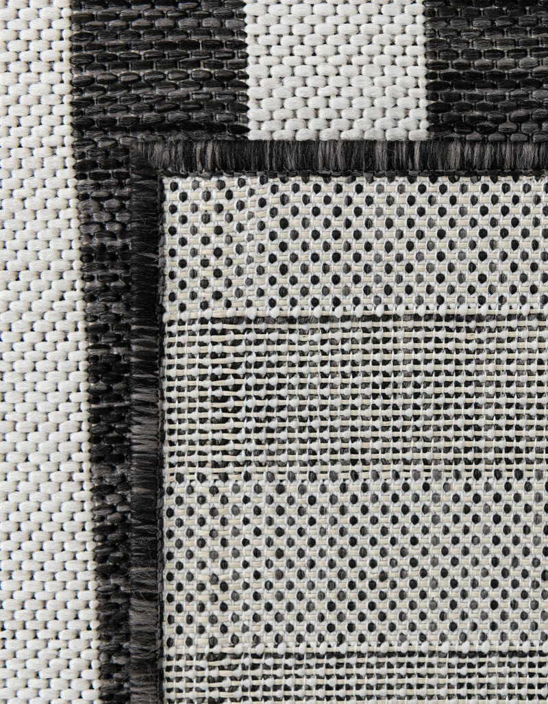Patio Stripe Harmony Collection Area Rug - Cabana (Charcoal) Runner Charcoal  lifestyle 14