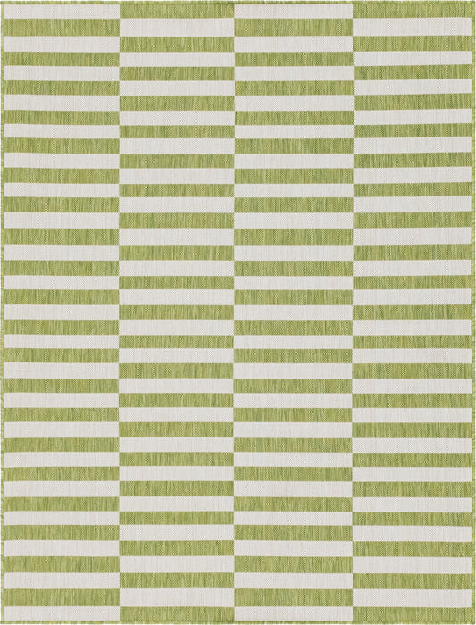 Patio Stripe Harmony Collection Area Rug - Cabana (Green) Rectangle Green Main