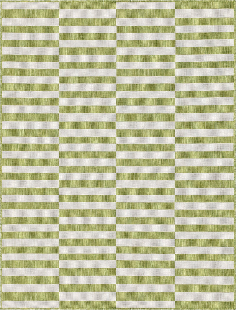Patio Stripe Harmony Collection Area Rug - Cabana (Green) Rectangle Green Main