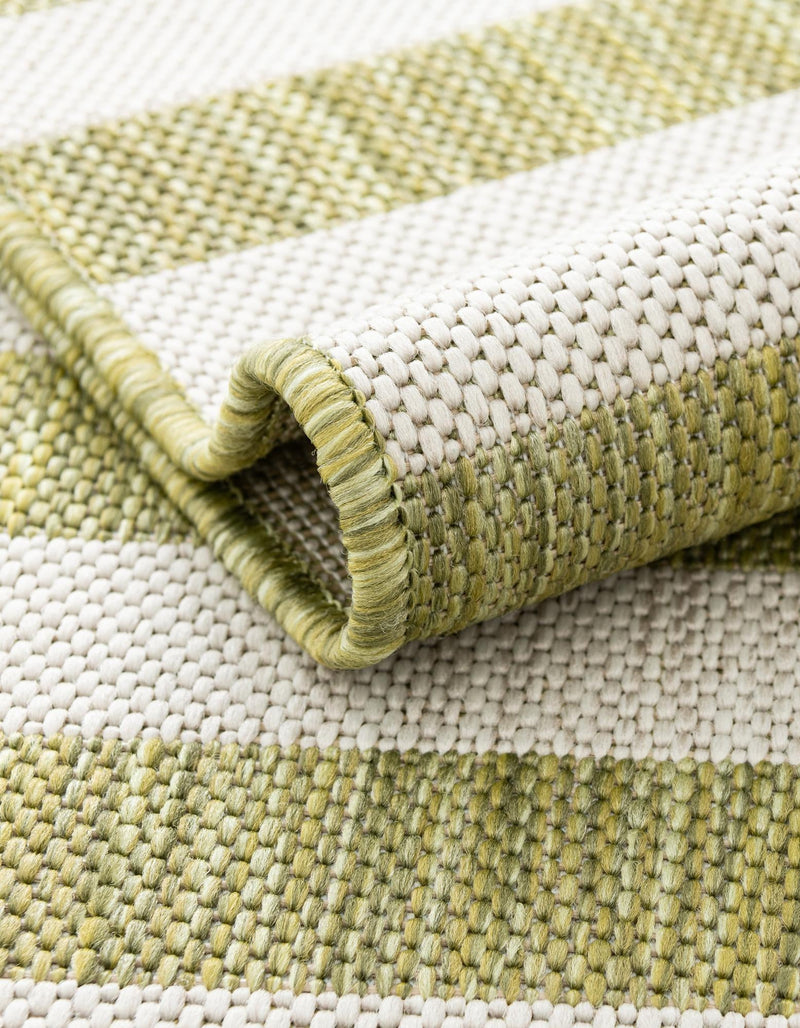 Seaside Stripes Collection Area Rug - Cabana (Green) Rectangle Green  lifestyle 6
