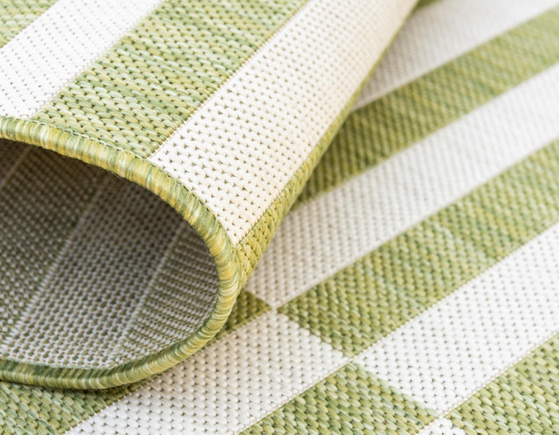 Seaside Stripes Collection Area Rug - Cabana (Green) Rectangle Green  lifestyle 7