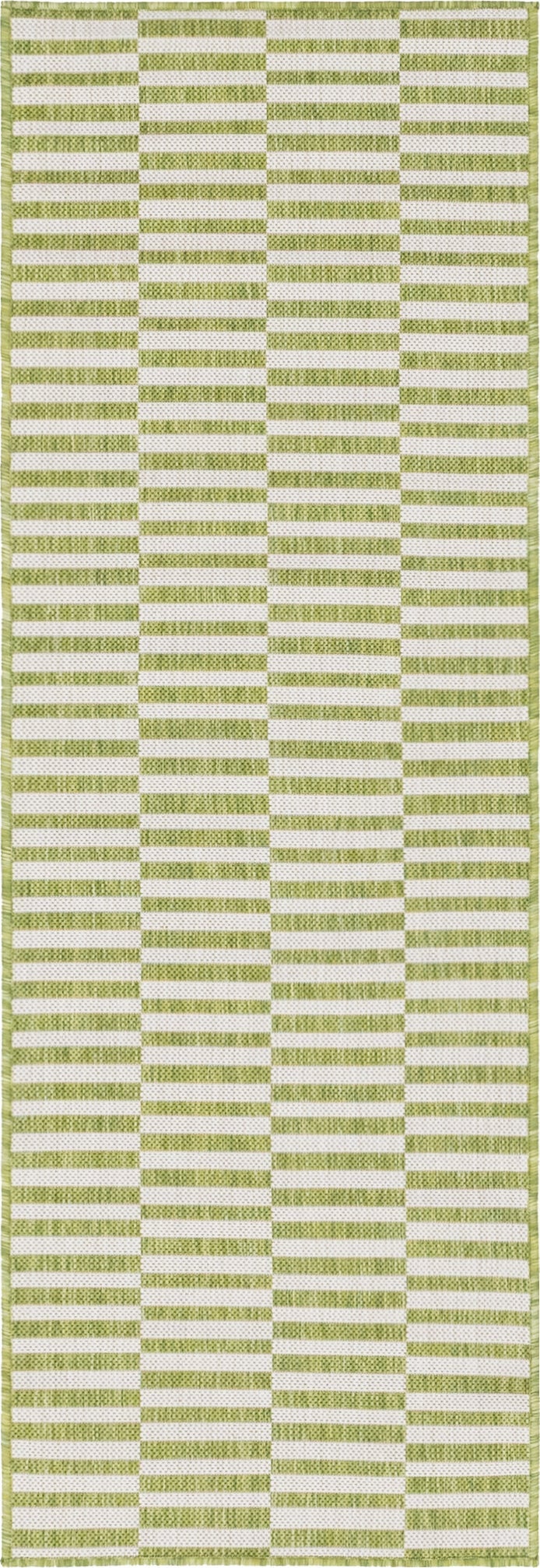 Patio Stripe Harmony Collection Area Rug - Cabana (Green) Runner Green Main