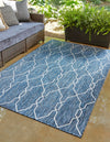 Garden Lattice Oasis Collection Area Rug -  Gazebo Rectangle Blue  lifestyle 11