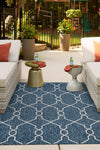 Garden Lattice Oasis Collection Area Rug -  Gazebo Rectangle Blue  lifestyle 27