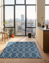 Garden Lattice Oasis Collection Area Rug -  Gazebo Rectangle Blue  lifestyle 34