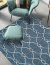 Garden Lattice Oasis Collection Area Rug -  Gazebo Rectangle Blue  lifestyle 62