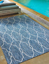 Garden Lattice Oasis Collection Area Rug -  Gazebo Rectangle Blue  lifestyle 79