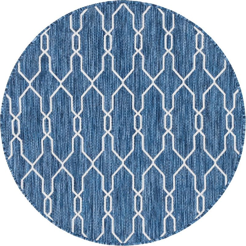 Savannah Pergola Collection Area Rug -  Gazebo Round Blue  lifestyle 105