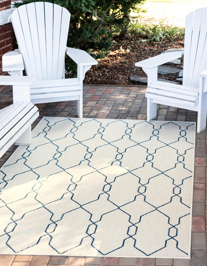 Garden Lattice Oasis Collection Area Rug -  Gazebo Rectangle Ivory  lifestyle 0
