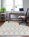 Garden Lattice Oasis Collection Area Rug -  Gazebo Rectangle Ivory  lifestyle 3