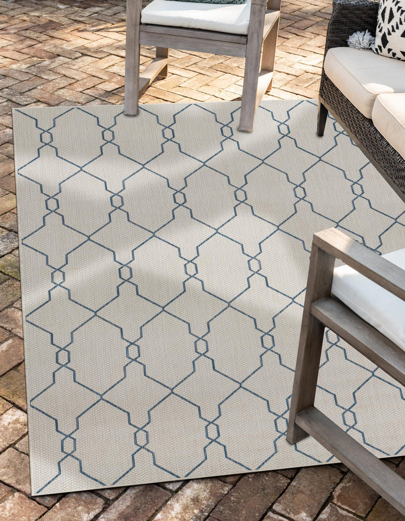 Garden Lattice Oasis Collection Area Rug -  Gazebo Rectangle Ivory  lifestyle 4