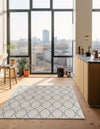 Garden Lattice Oasis Collection Area Rug -  Gazebo Rectangle Ivory  lifestyle 6