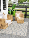 Garden Lattice Oasis Collection Area Rug -  Gazebo Rectangle Ivory  lifestyle 8